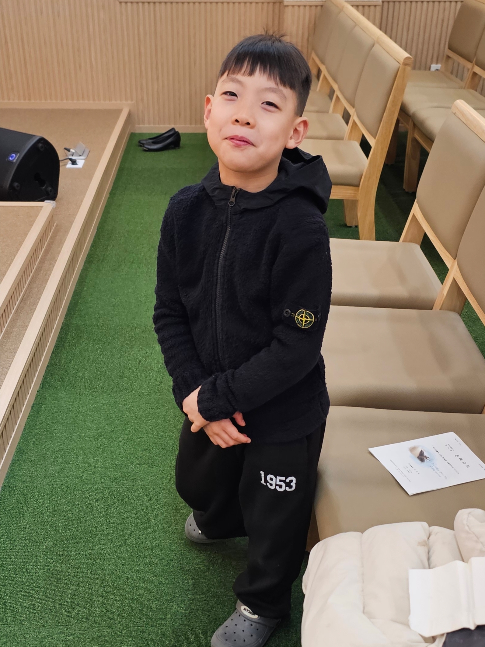 (Kids) Stone Island Jacket Black - 25SS 착용 스타일