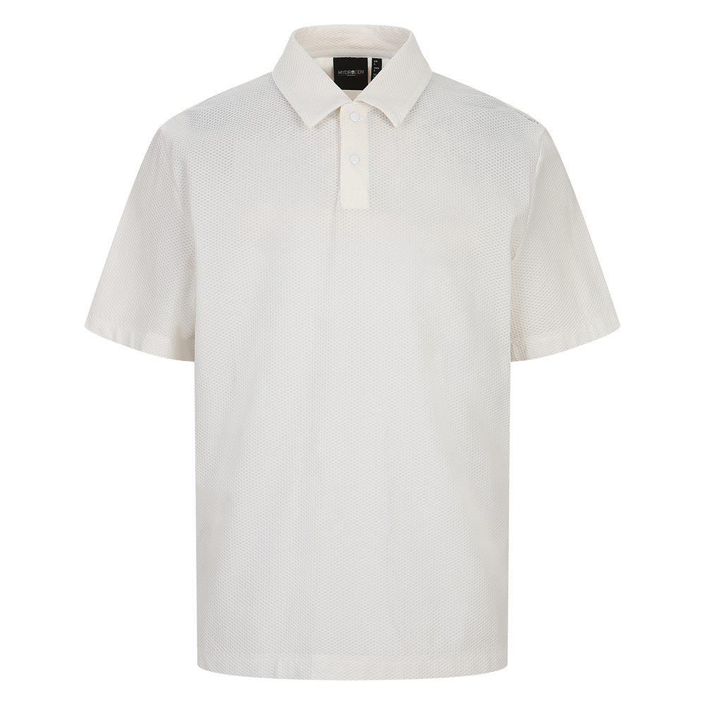 하이드로겐 남성 와플 카라 티셔츠 화이트(HYDROGEN Men's Waffle Polo Shirt White) - 1
