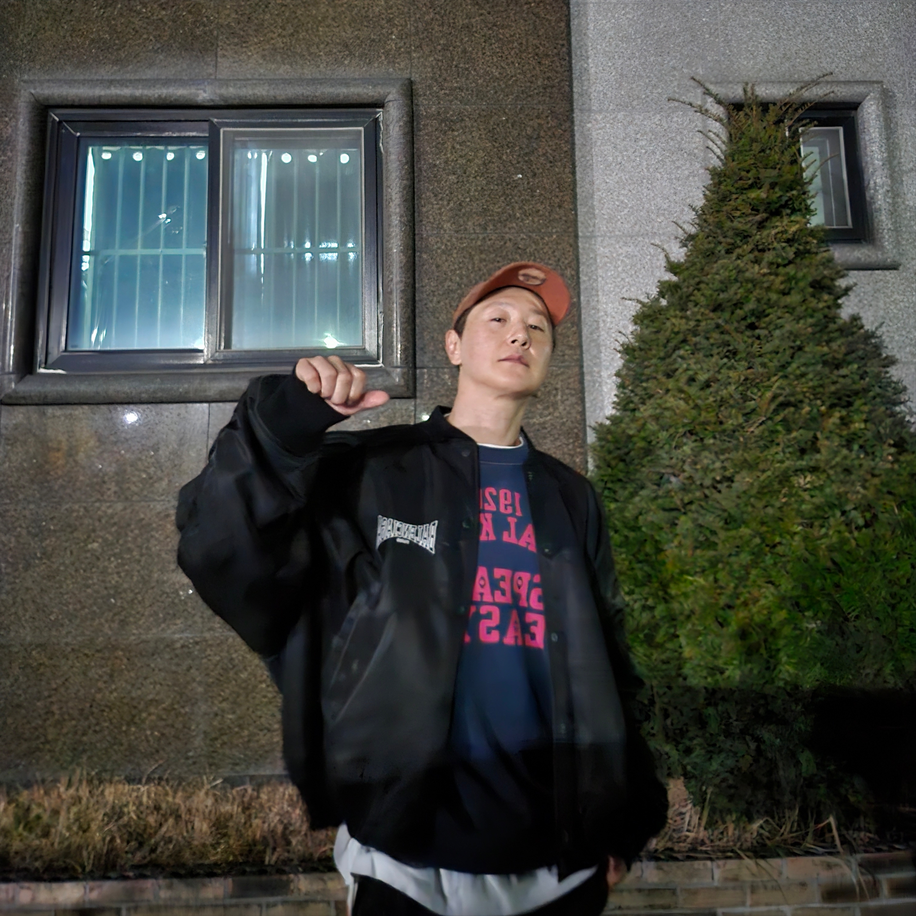 Kapital Raglan Crewneck Fleece Sweatshirt Speakeasy College Pt Navy 착용 스타일 - 1