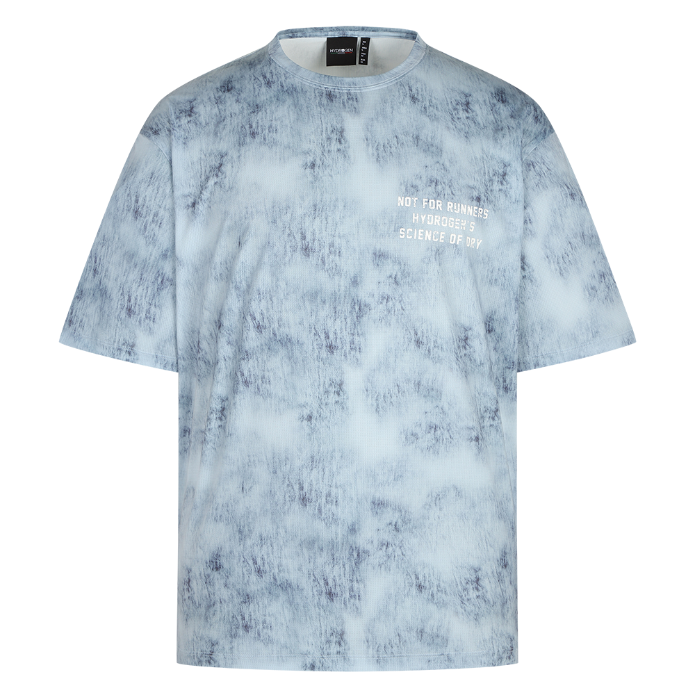 하이드로겐 남성 본즈런 그래픽 반팔 티셔츠 블루(HYDROGEN Men's Bone-Z Run Graphic T-Shirt Blue)