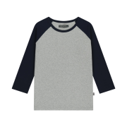 COYSEIO 038 Color Mixed Raglan Capri Long Sleeve Melange Grey
