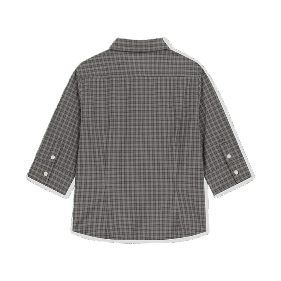 [5% 적립] 썬러브투어 우먼스 플레이드 3/4 슬리브 셔츠 그레이([5% 적립] sunlovetour W Plaid 3/4 Sleeve Shirt Grey) - 2
