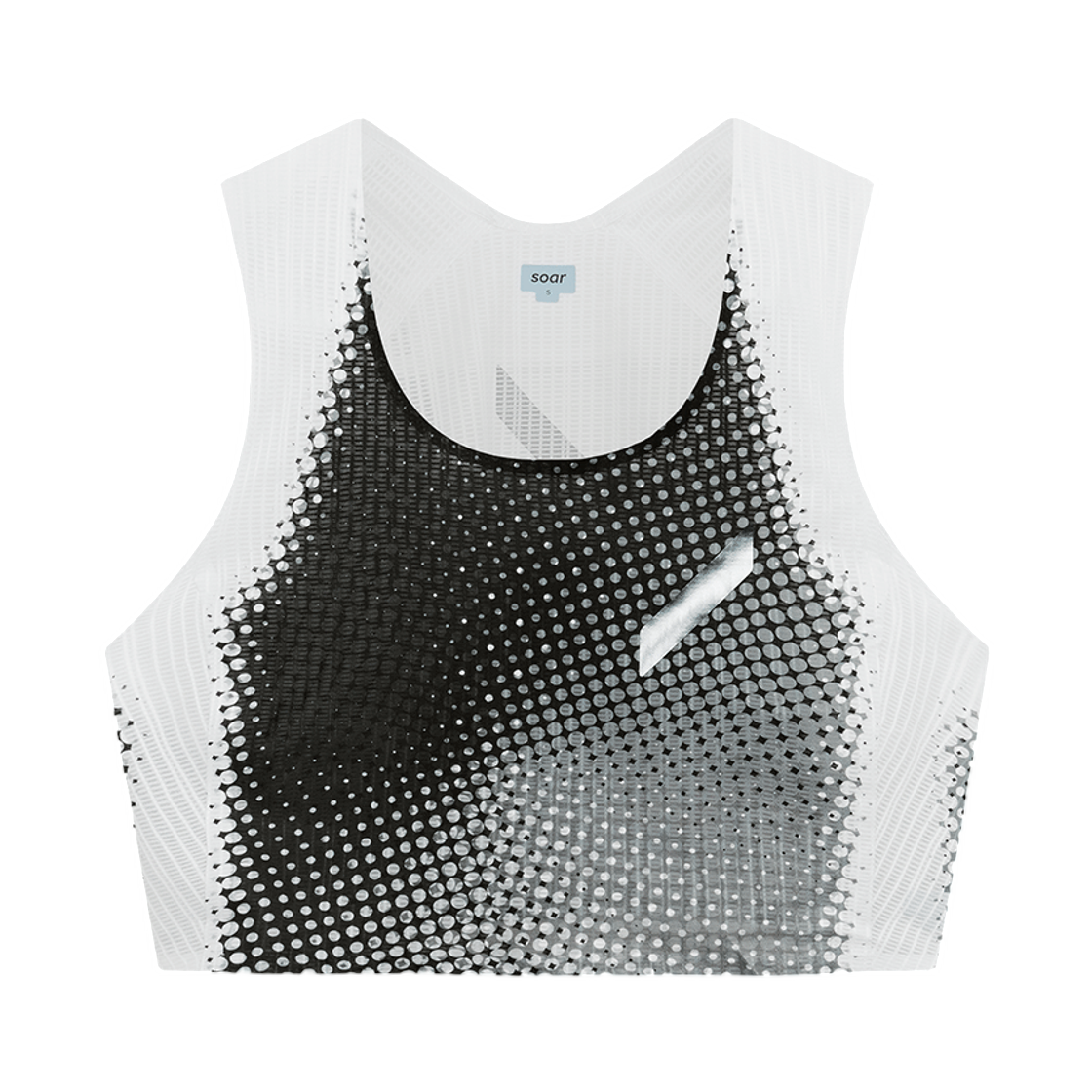 (W) 소어 러닝 크롭 레이스 베스트 블랙 화이트 도트((W) Soar Running Crop Race Vest Black White Dot) - 1