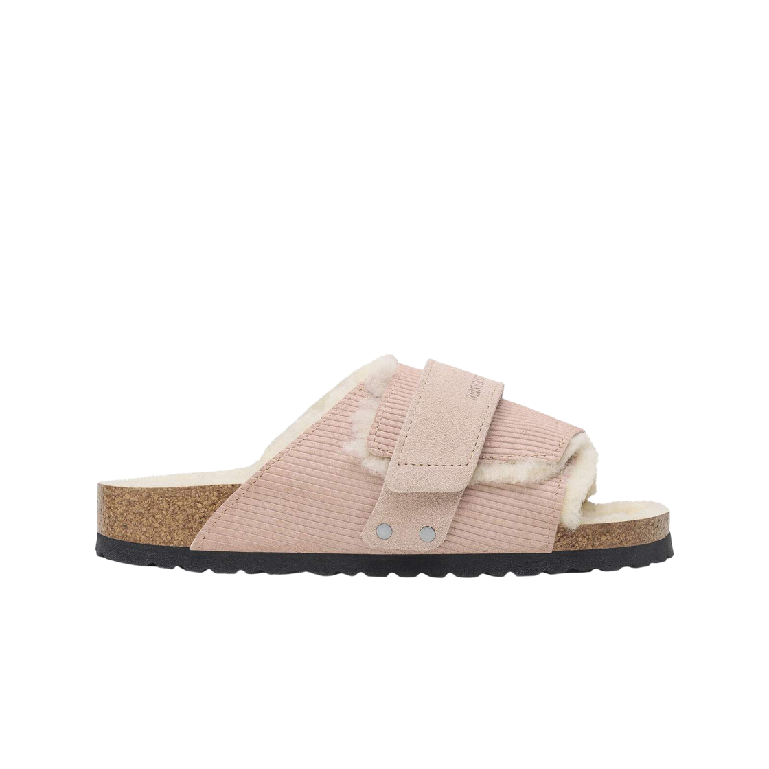 1028334 Birkenstock Kyoto Shearling Suede Leather Fur Corduroy Pink Clay - Narrow