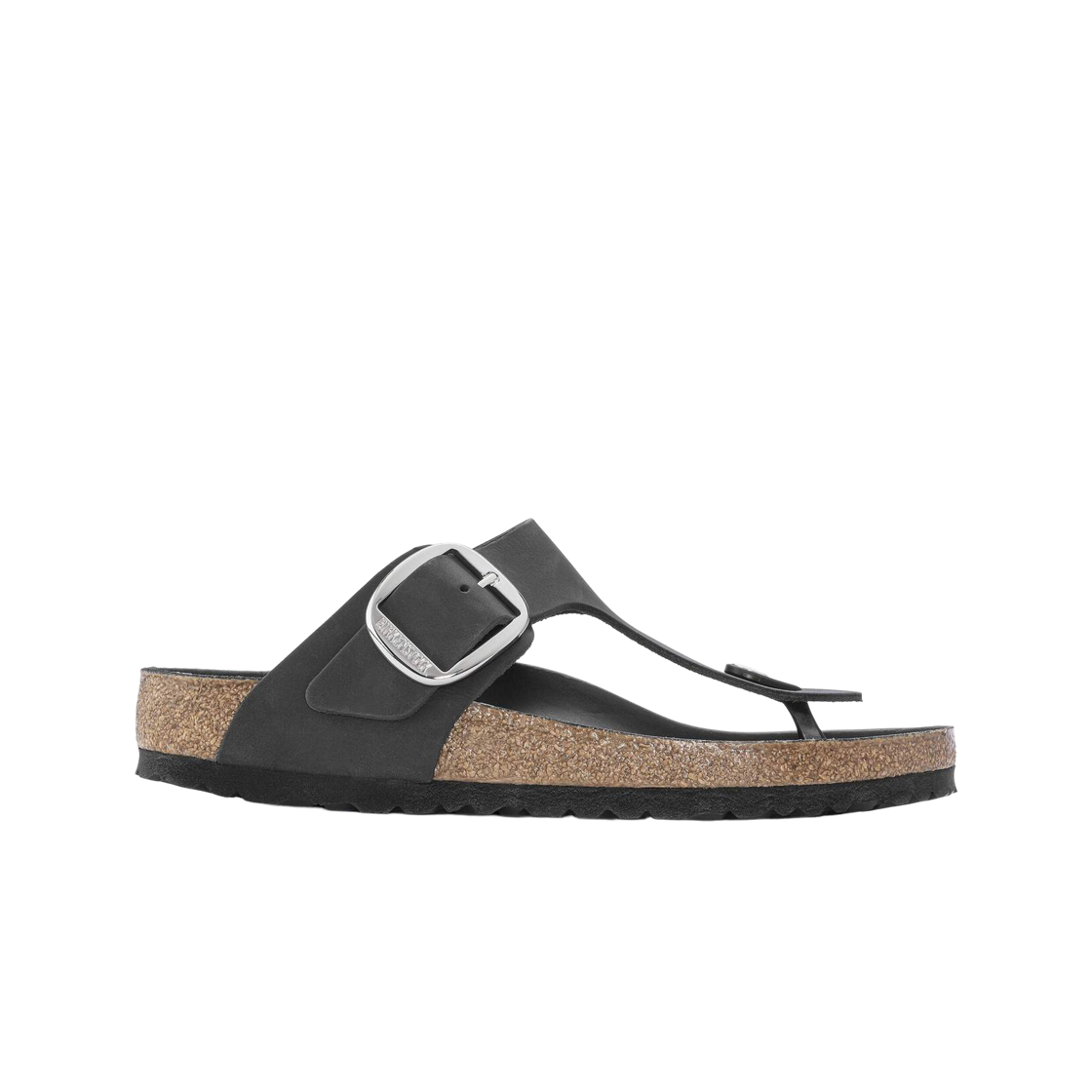1023334 (W) Birkenstock Gizeh Big Buckle Natural Oiled Leather Black - Regular