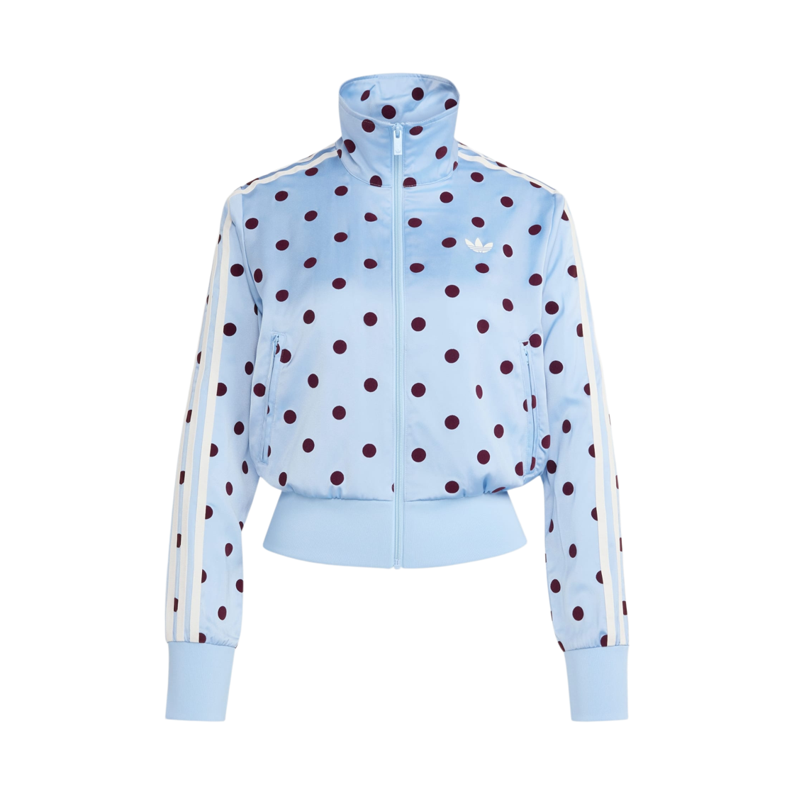 (W) 아디다스 오리지널스 새틴 폴카 닷 트랙 탑 클리어 스카이 - US 사이즈