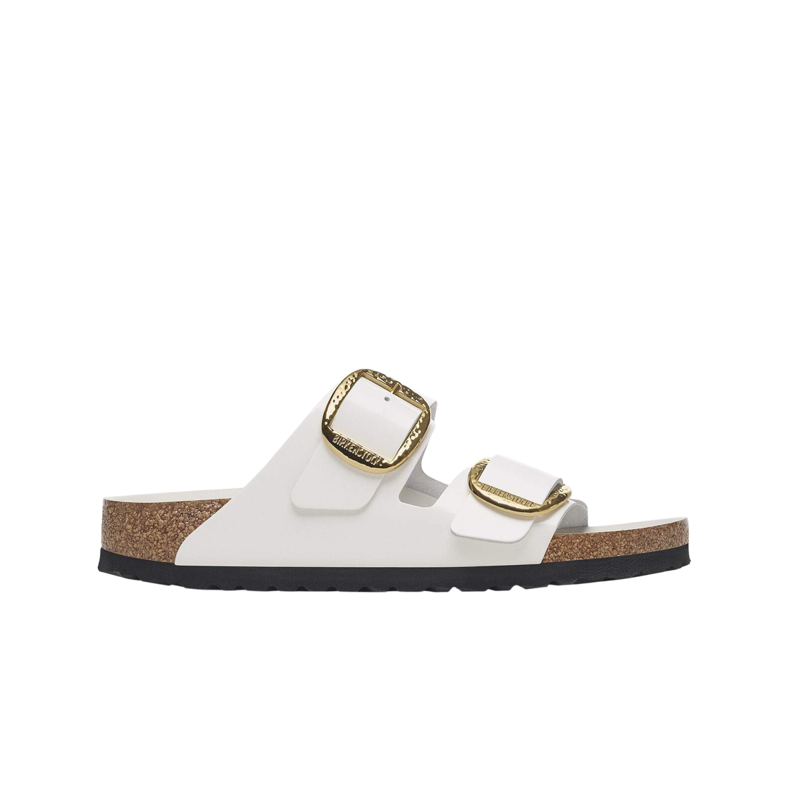 1029520 (W) Birkenstock Arizona Big Buckle Natural Leather Patent High Shine Antique White - Narrow