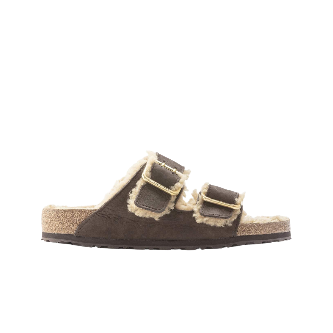 1023579 Birkenstock Arizona Bold Shearling Nubuck Leather Espresso - Regular
