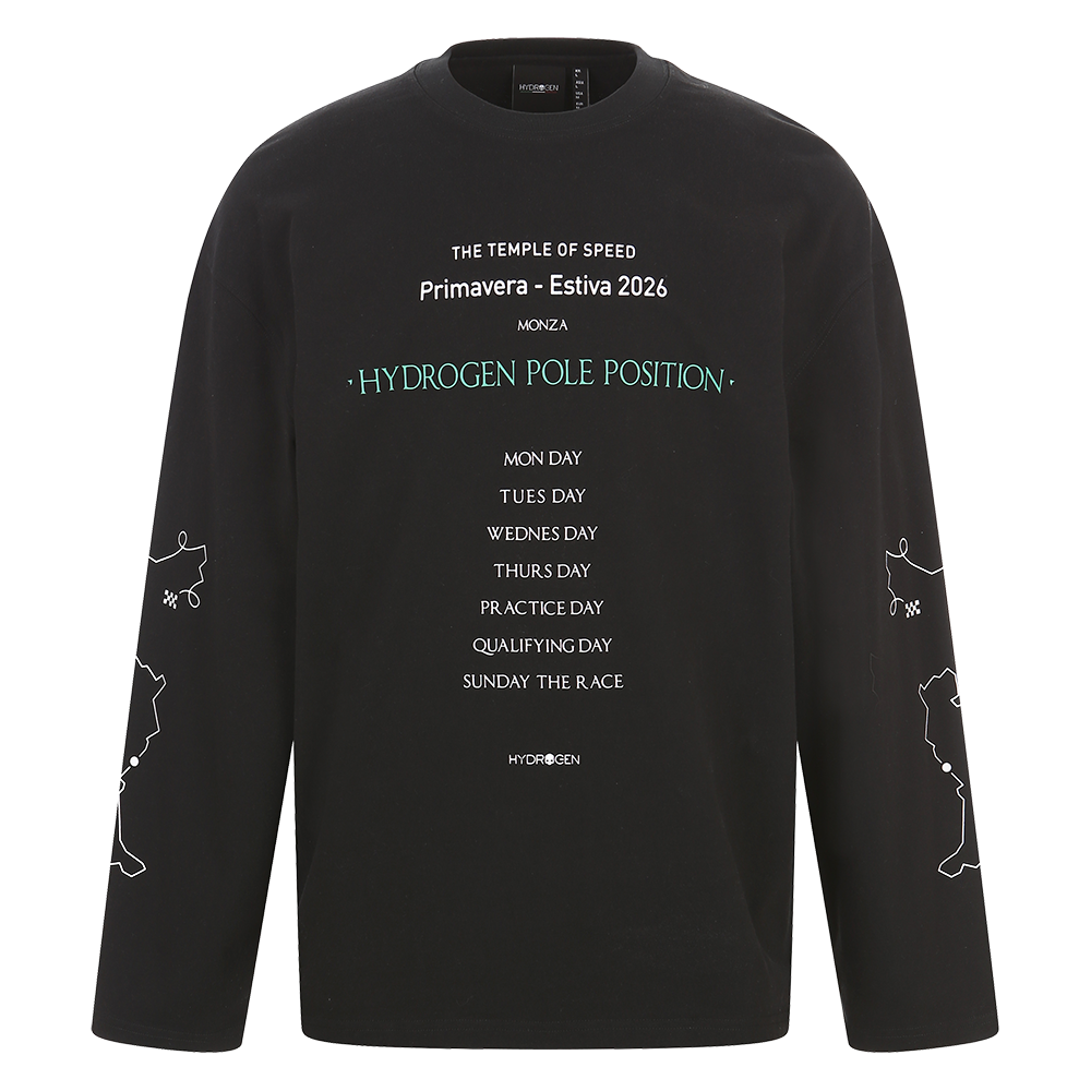 H31F1TL209 HYDROGEN Unisex Faster Graphic Washed Long Sleeve Black