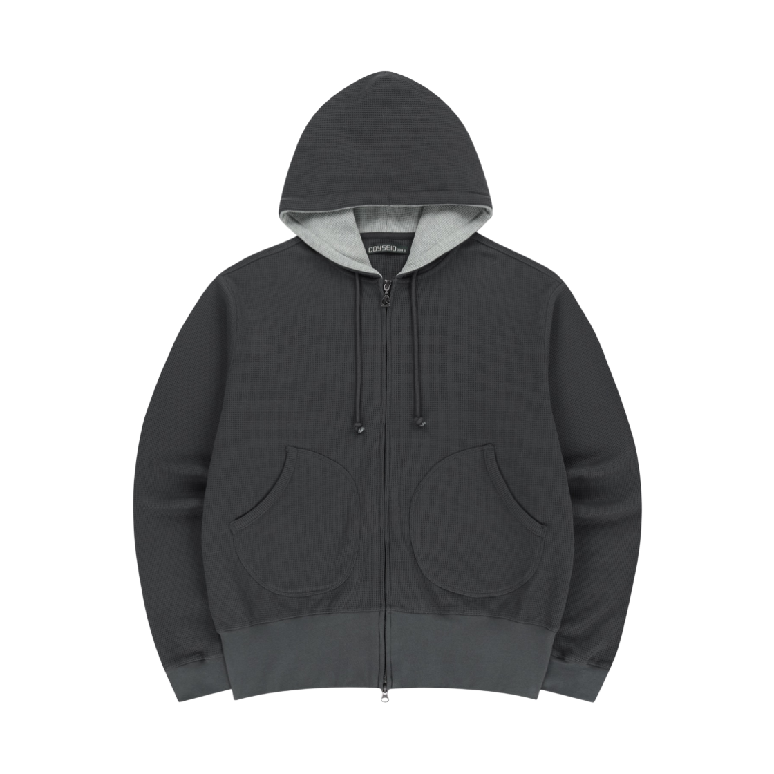 CY26FSOTZH303 COYSEIO 038 Waffle Zip-Up Hoodie Charcoal