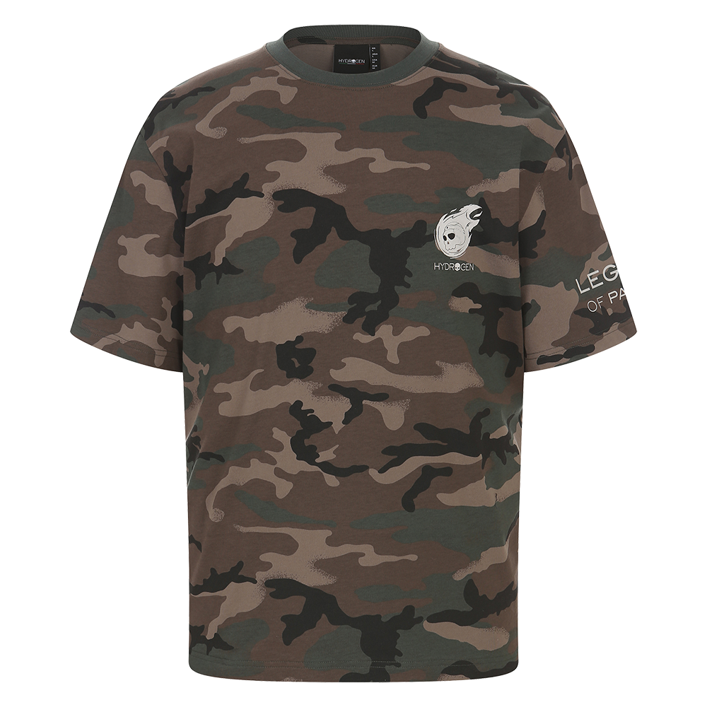 하이드로겐 유니 카모 패턴 반팔 티셔츠 브라운(HYDROGEN Unisex Camo Pattern T-Shirt Brown)