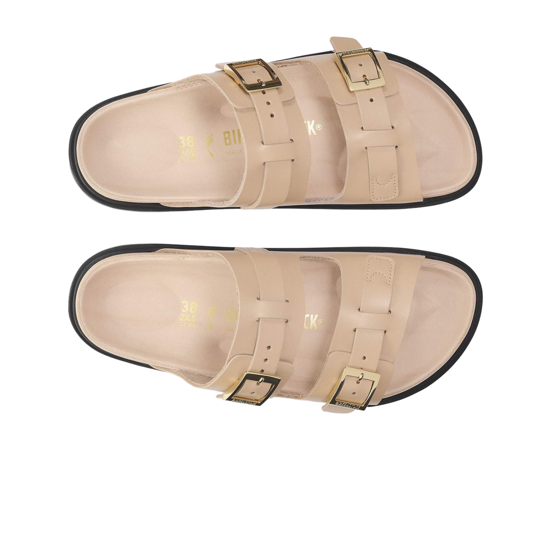 (W) 버켄스탁 생바스 내츄럴 레더 뉴 베이지 - 내로우((W) Birkenstock St Barths Natural Leather New Beige - Narrow) - 2