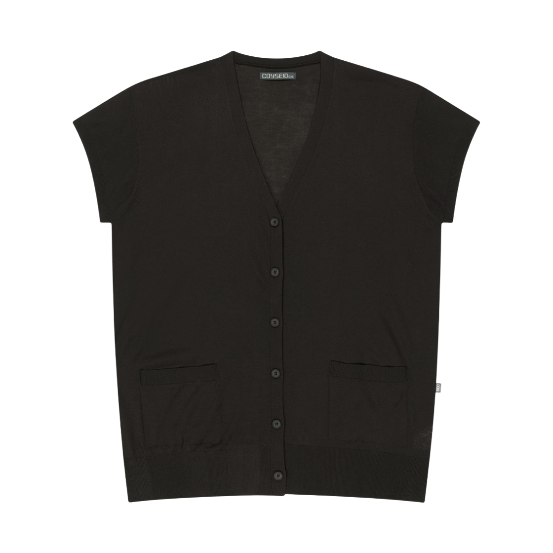 코이세이오 038 하프 슬리브 가디건 다크 브라운(COYSEIO 038 Half Sleeve Cardigan Dark Brown)