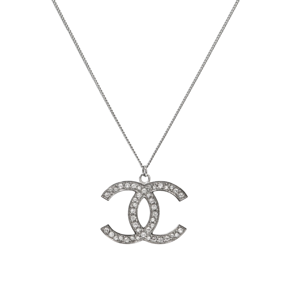 샤넬 큐빅 CC 실버 목걸이 C-B50879(Chanel Cubic CC Silver Necklace C-B50879)