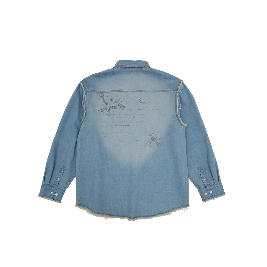 메아 빈티지 레터 데님 셔츠 라이트 인디고(MEA Vintage Letter Denim Shirt Light Indigo) - 2