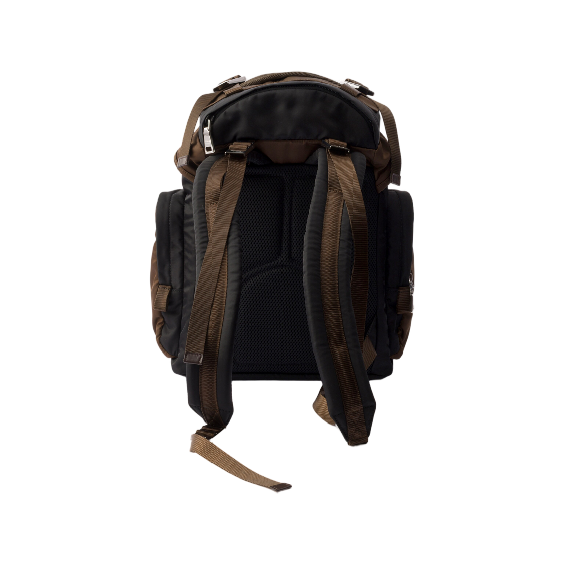 프라다 리나일론 앤 레더 백팩 블랙 번트(Prada Re-Nylon and Leather Backpack Black Burnt) - 2