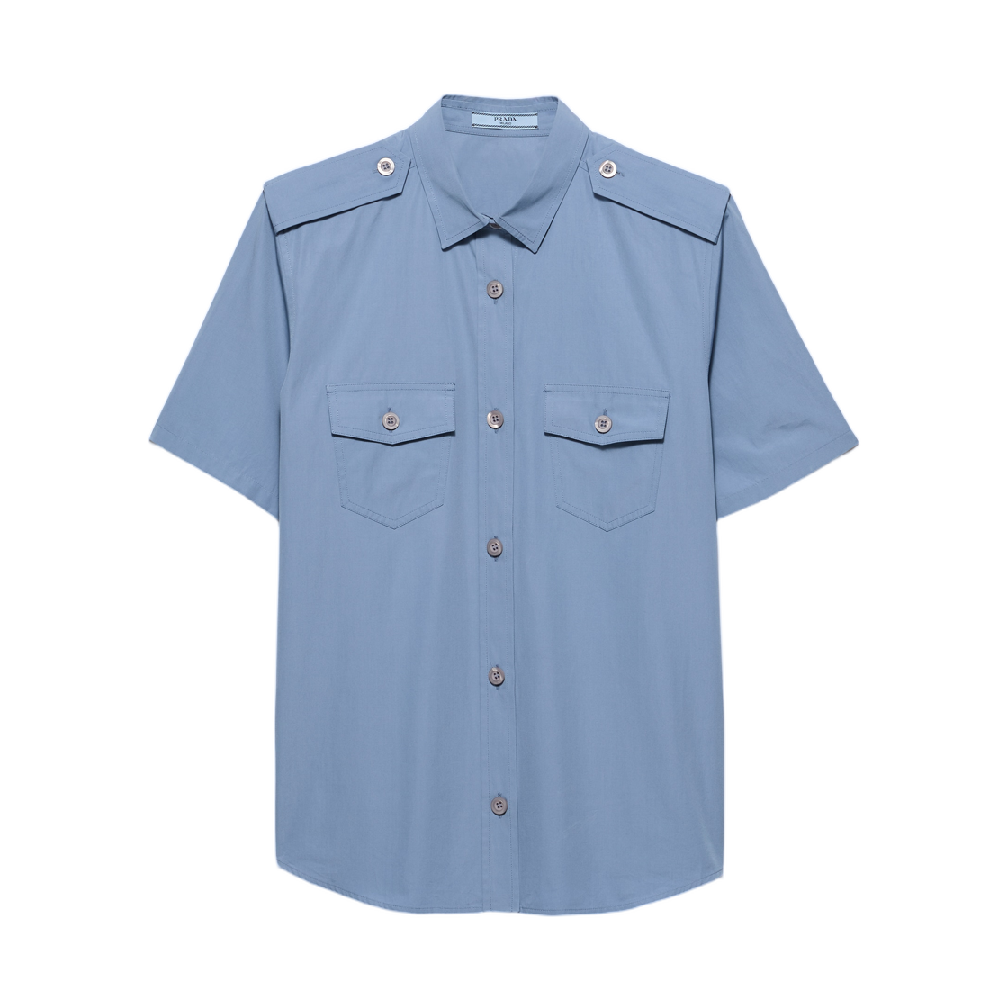 P432J-1XV2-F0154 (W) Prada Cotton Poplin Shirt Aviator Blue