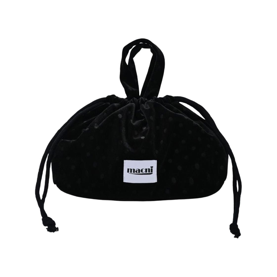 마크니 도트 벨벳 스트링 퍼피 백 벨벳 블랙(MACNI Dot Velvet String Puffy Bag Velvet Black) - 1