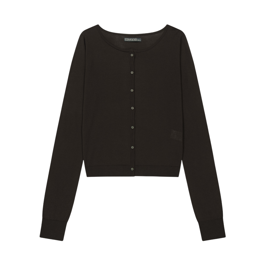 코이세이오 038 컬러 버튼 가디건 다크 브라운