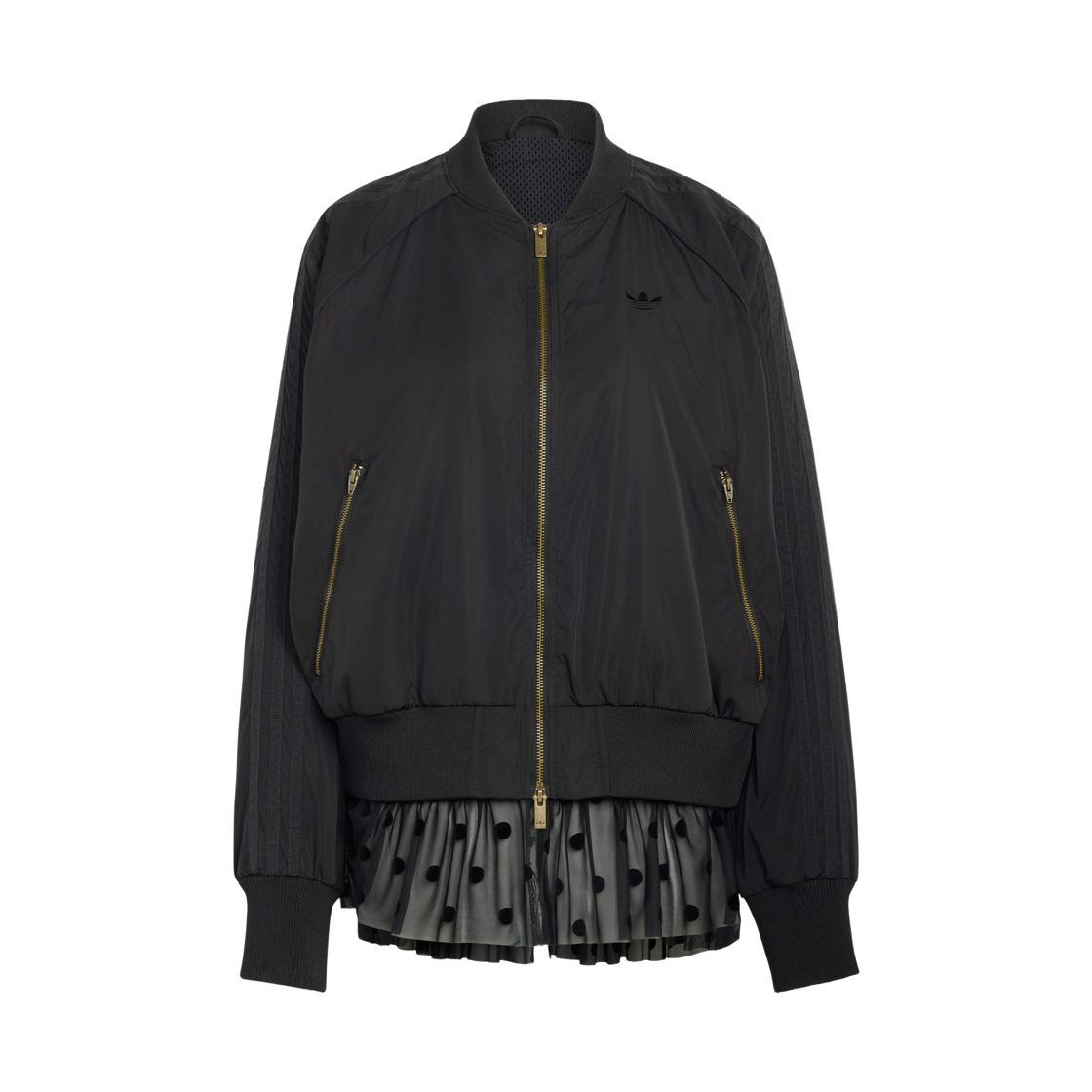(W) 아디다스 오리지널스 레이어드 봄버 자켓 블랙 - US 사이즈((W) Adidas Originals Layered Bomber Jacket Black - US Sizing) - 1
