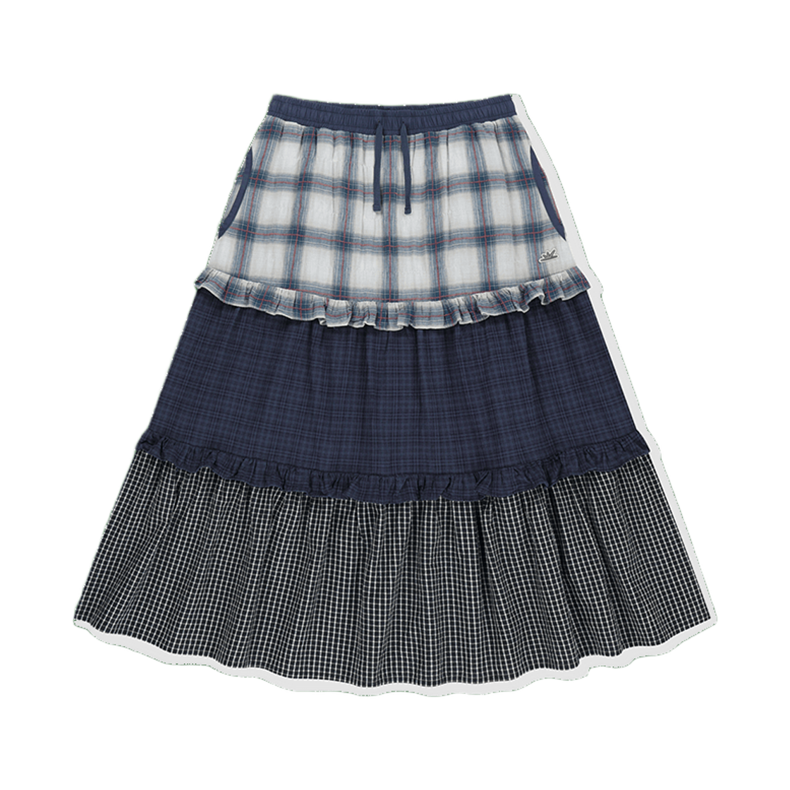 [트리플적립]썬러브 우먼스 프릴 롱 스커트 네이비([트리플적립]SUNLOVE W Frill Long Skirt Navy)