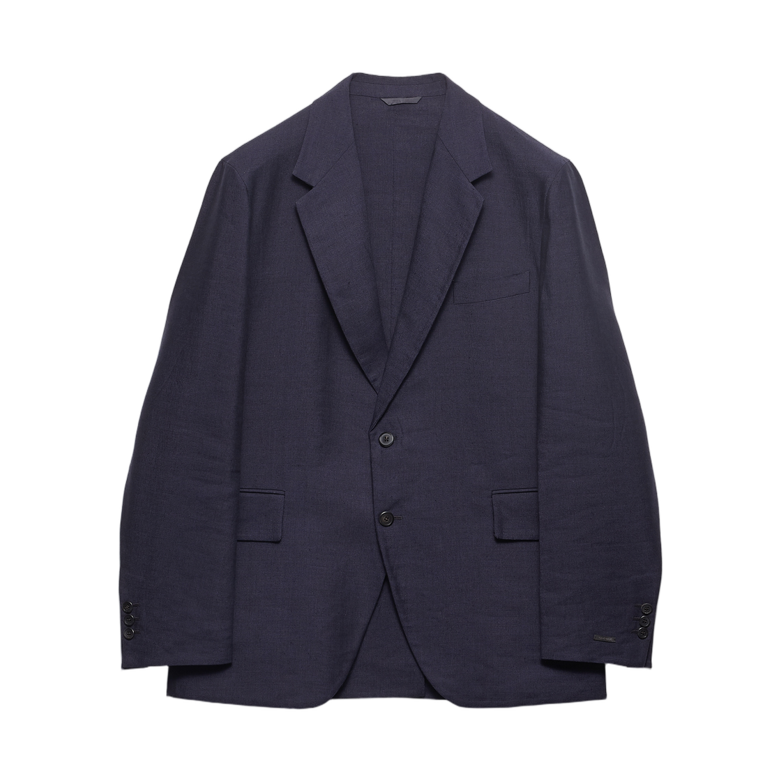 프라다 싱글 브레스티드 리넨 블렌드 자켓 네이비(Prada Single-Breasted Linen Blend Jacket Navy) - 1