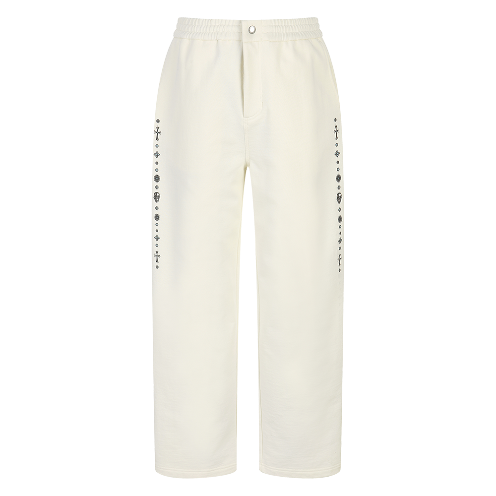 하이드로겐 유니 콘초 그래픽 팬츠 아이보리(HYDROGEN Unisex Concho Graphic Pants Ivory) - 1