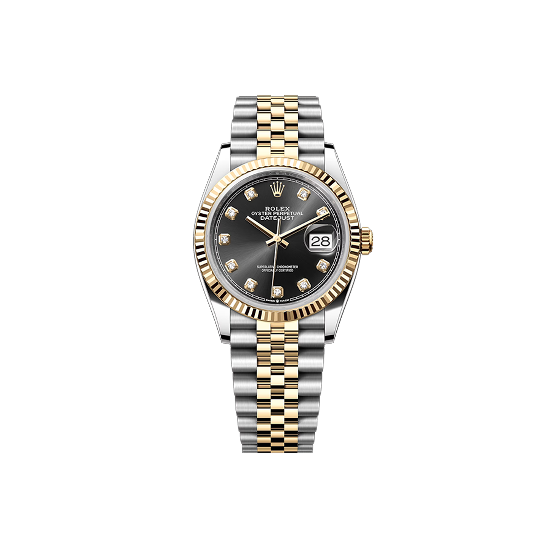 IT6FPSBV4KDF Rolex Datejust 36 - 126233 Black 10P Jubilee No. 7437