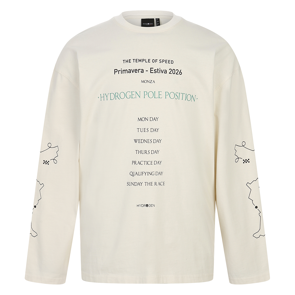 H31F1TL209 HYDROGEN Unisex Faster Graphic Washed Long Sleeve Ivory