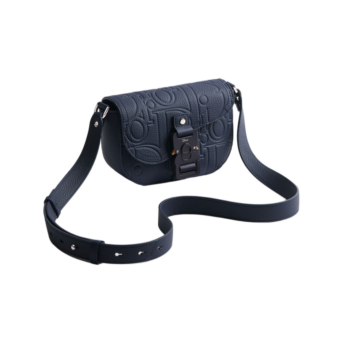 2ADCA435LLD-H523 Dior Mini Saddle Messenger Bag With Flap Dior Gravity Leather Navy Blue
