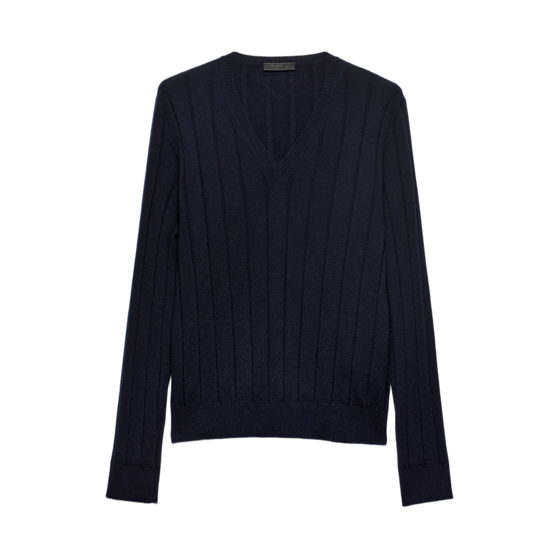 UMF263-188Z-F0008 Prada Cashmere V-Neck Sweater Navy