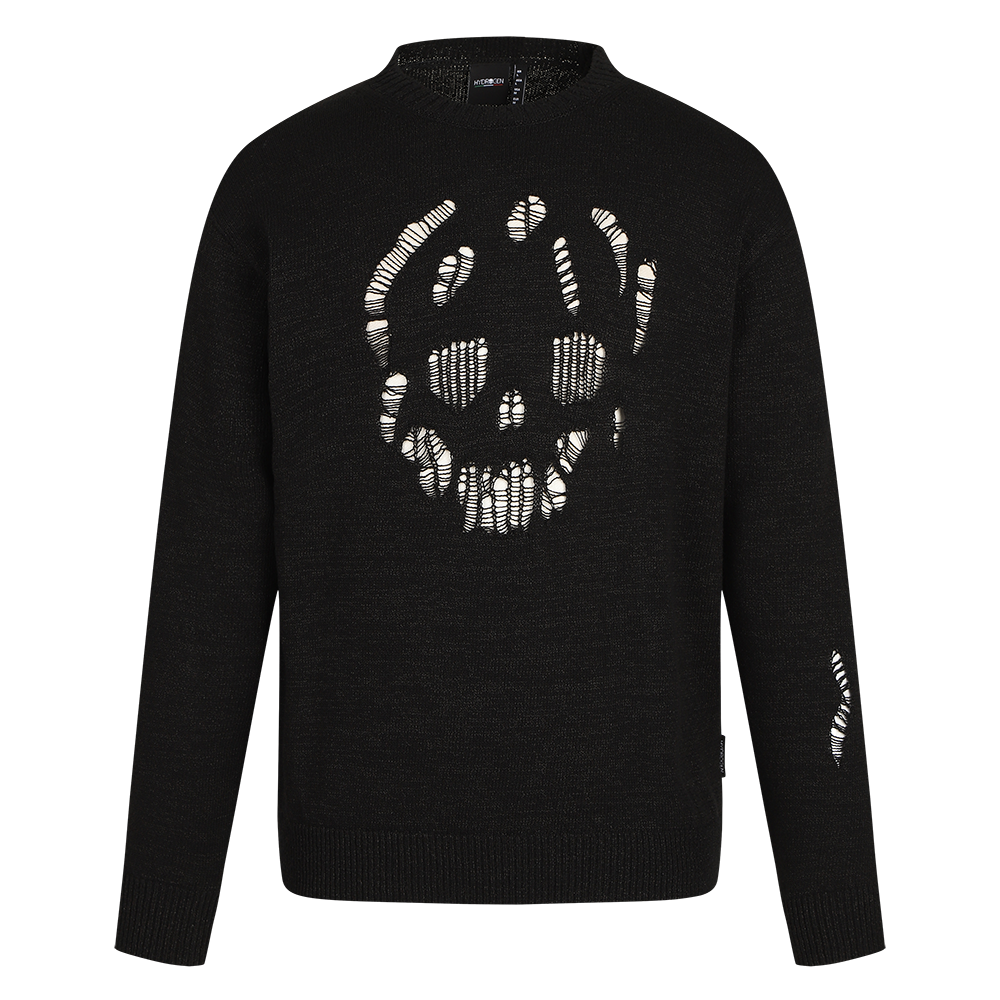 하이드로겐 남성 디스트로이드 니트 블랙(HYDROGEN Men's Distressed Knit Black)