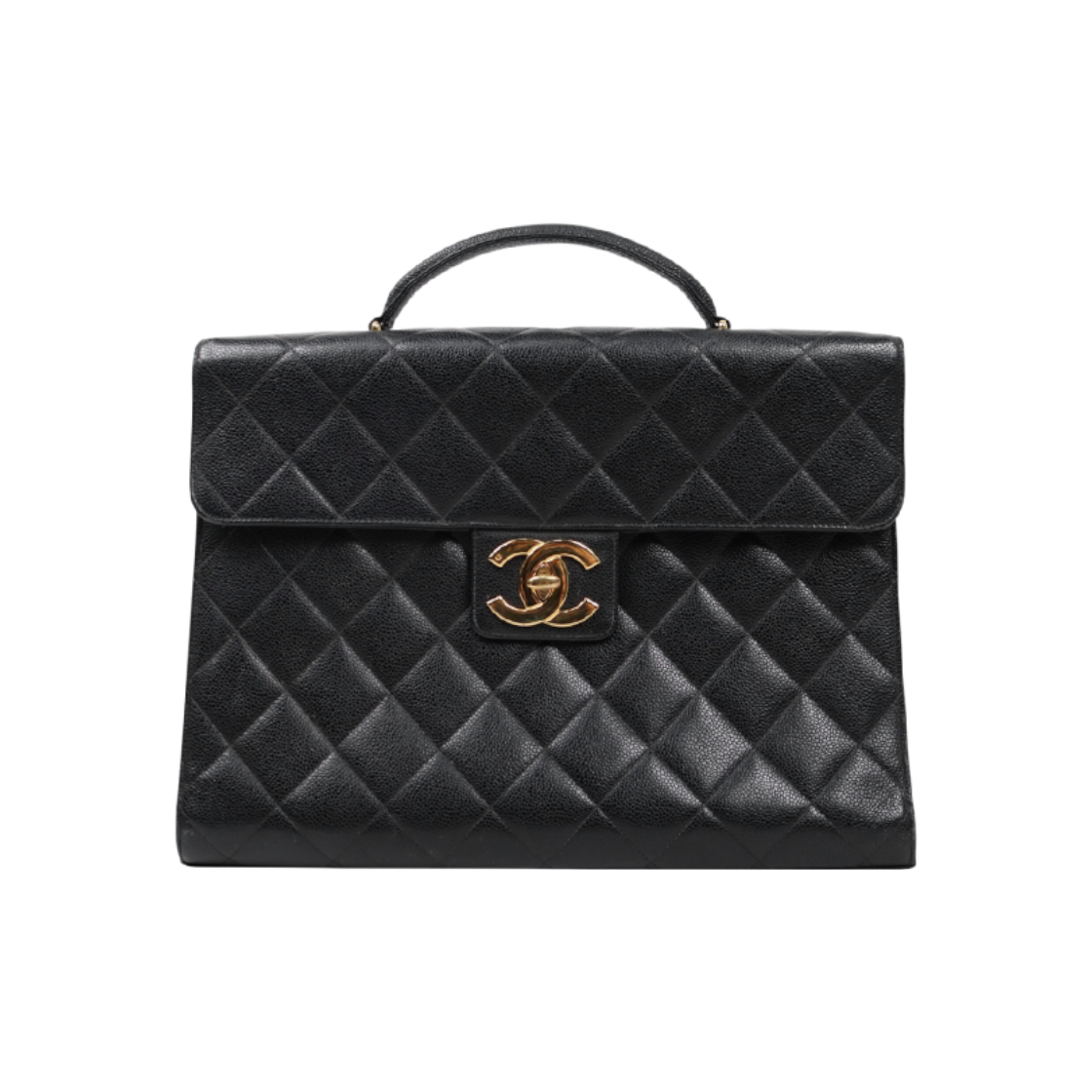샤넬 블랙 캐비어 브리프케이스 토트백 A-A50428(Chanel Black Caviar Briefcase Tote A-A50428)