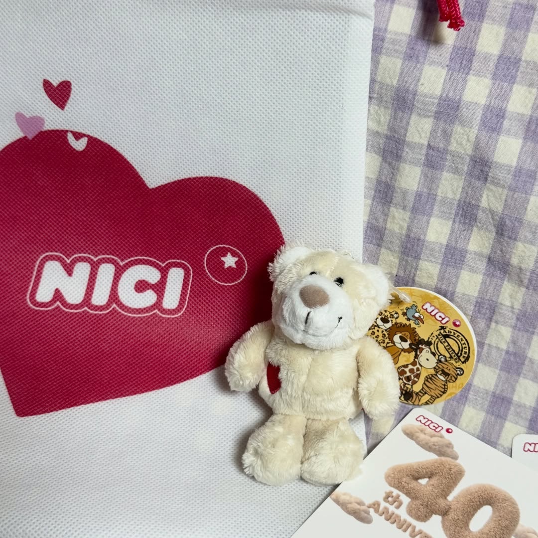 [KREAM 단독] NICI Love bear cream 10cm bb 착용 스타일 - 1