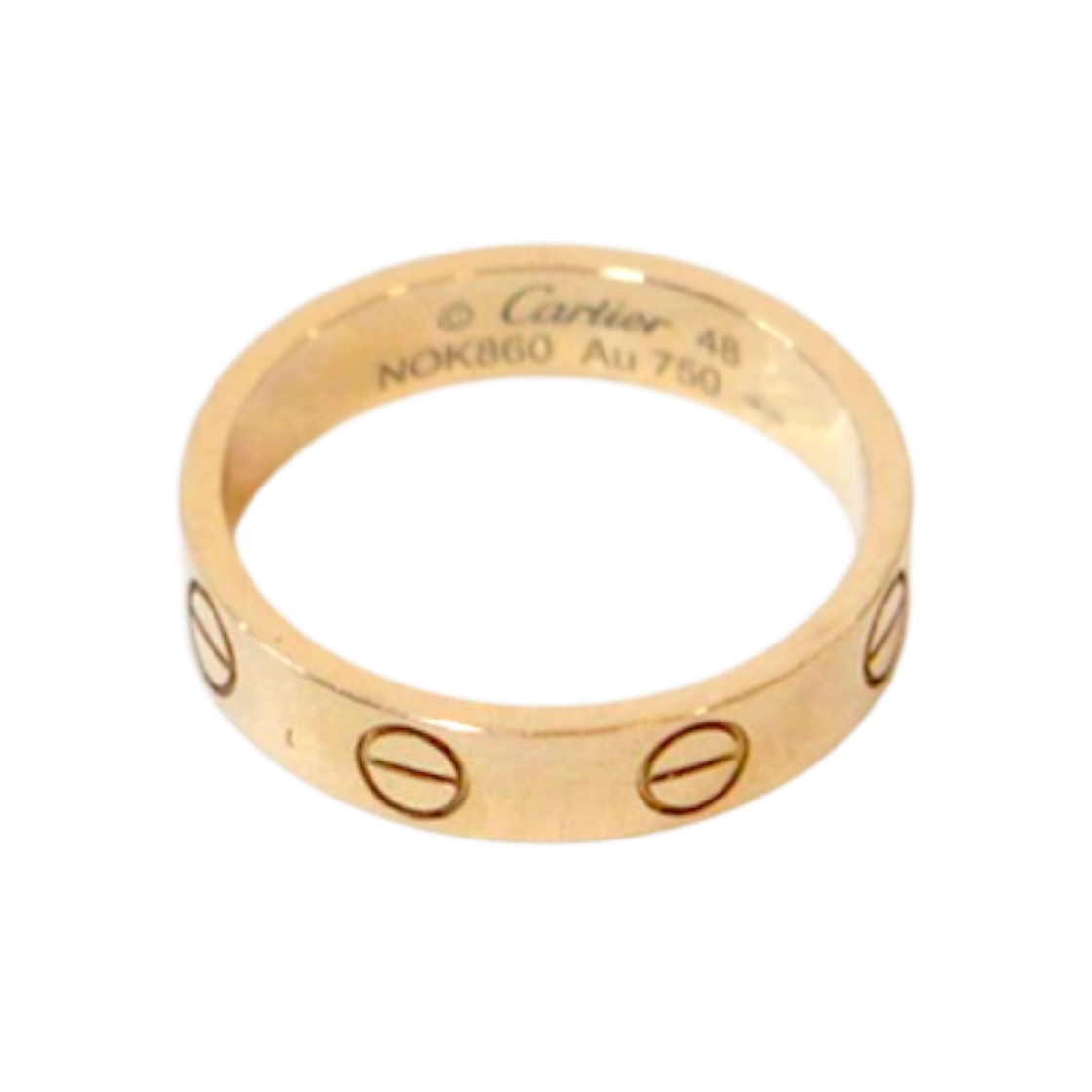 까르띠에 48호 미니 750 핑크 골드 러브 반지 C-B50930(Cartier Mini Love Ring 48 in 750 Pink Gold C-B50930) - 1