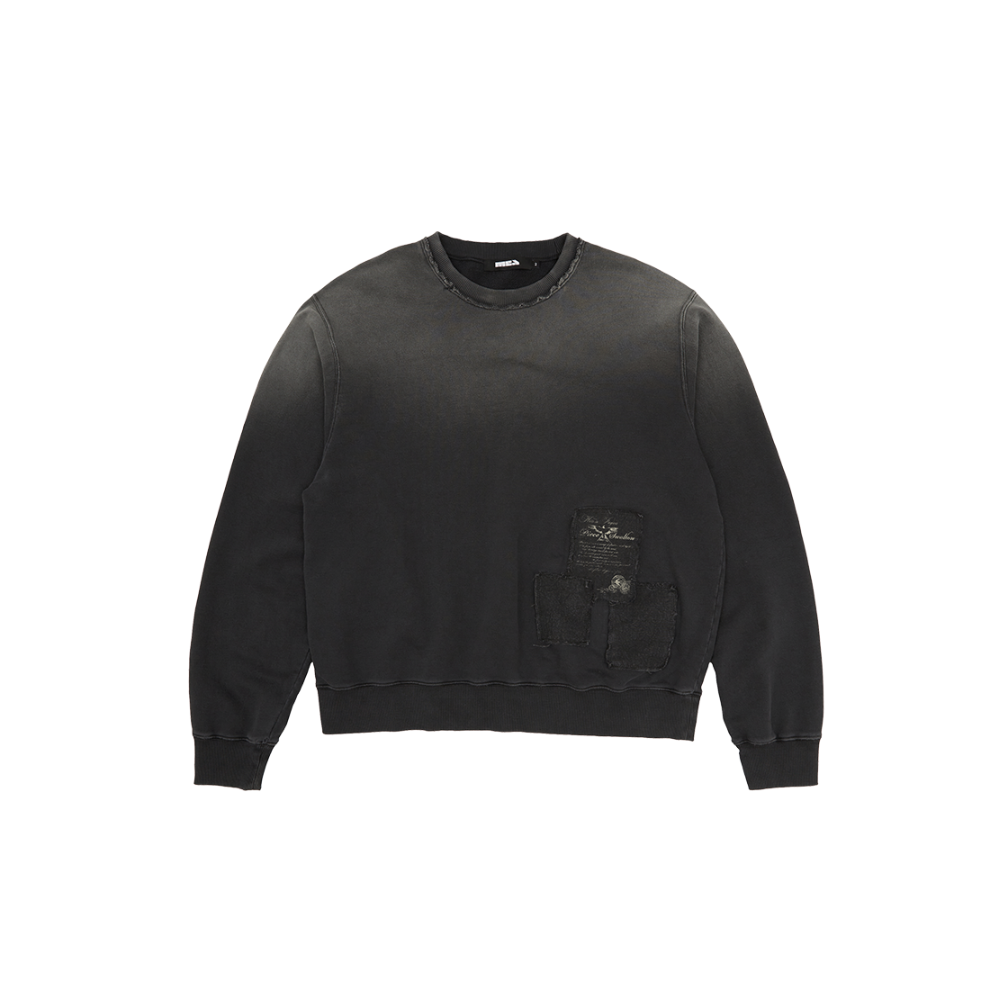 메아 빈티지 워시드 패치 스웻셔츠 차콜(Mea Vintage Washed Patch Sweatshirt Charcoal)