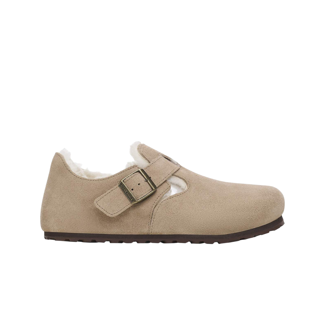 1028235 Birkenstock London Shearling Suede Leather Taupe - Regular