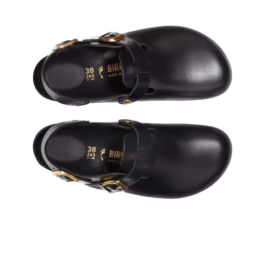 (W) 버켄스탁 토키오 2 레더 뉴 드레시 블랙 - 내로우((W) Birkenstock Tokio II Leather New Dressy Black - Narrow) - 2