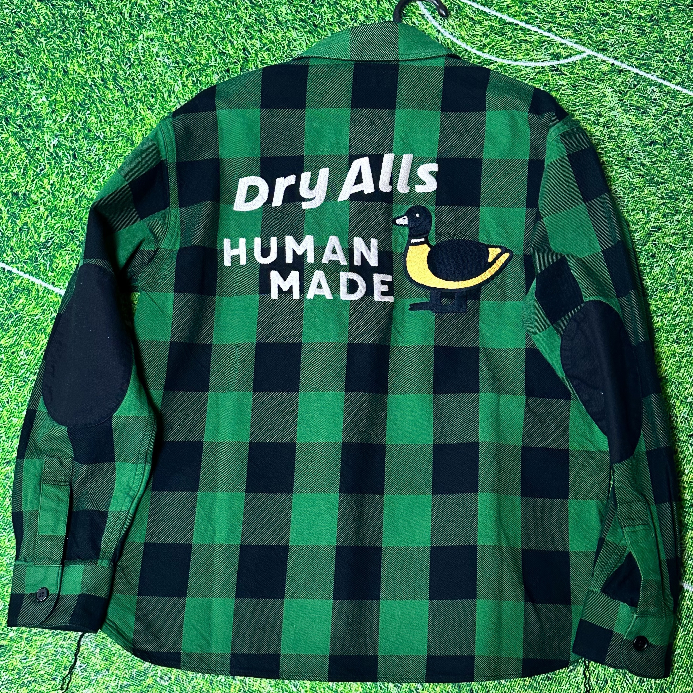 Human Made Check Half-Zip Shirt Green 착용 스타일