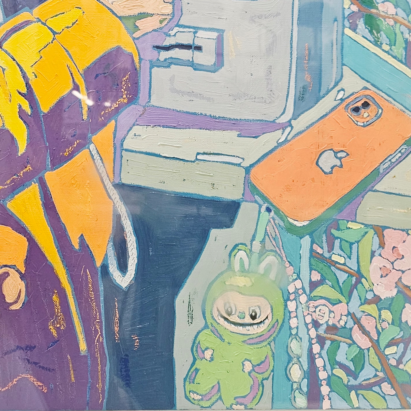 (W) Uniqlo UT x Pop Mart Graphic T-Shirt G Light Gray - JP 착용 스타일 - 4