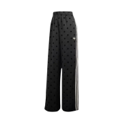 (W) Adidas Originals Satin Polka Dot Wide Leg Pants Black - KR Sizing