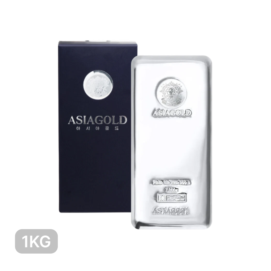 은 아시아골드 진공 실버바 999.9 1000g (검은색 상자)(Silver Asiagold Vacuum Seal Silver Bar 999.9 1000g (Black Box)) - 1