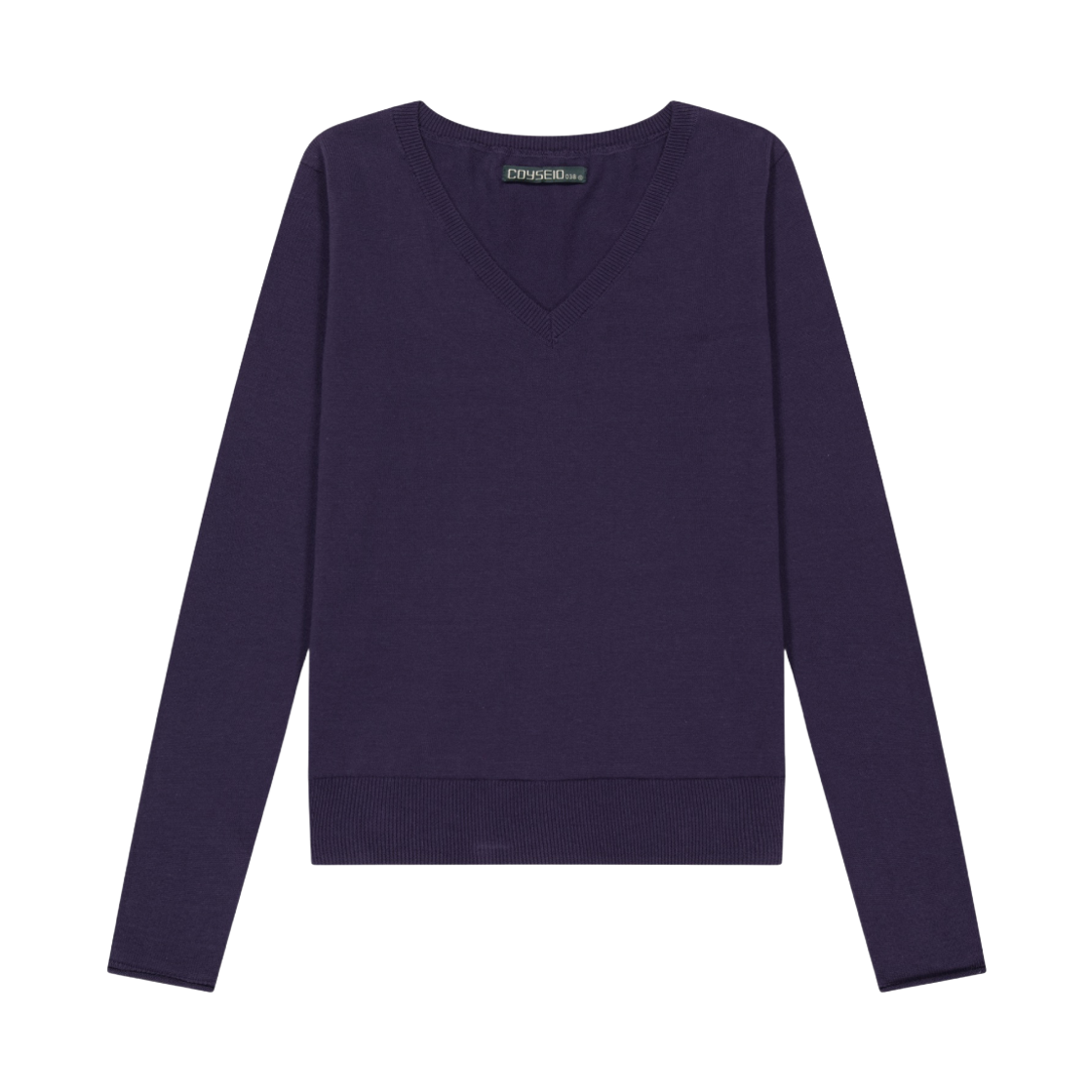 코이세이오 038 베이직 브이넥 니트 퍼플(COYSEIO 038 Basic V-Neck Knit Purple)