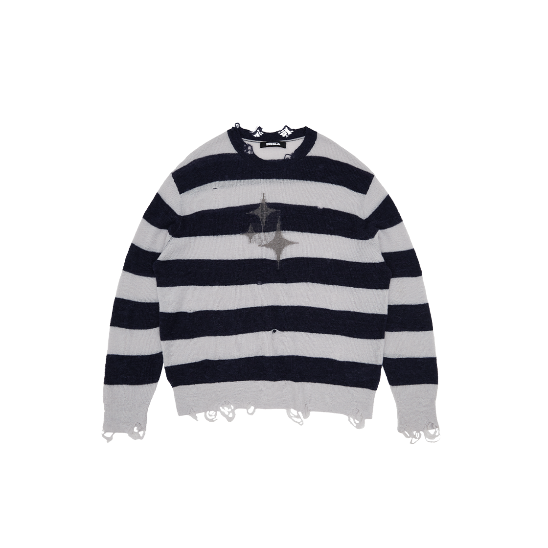 메아 빈티지 스트라이프 라이트웨이트 니트 네이비(Mea Vintage Striped Lightweight Knit Navy)