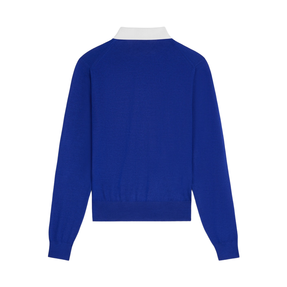 (W) 셀린느 폴로 스웨터 파인 캐시미어 실크 로얄 블루 화이트((W) Celine Polo Sweater in Fine Cashmere Silk Royal Blue White) - 2