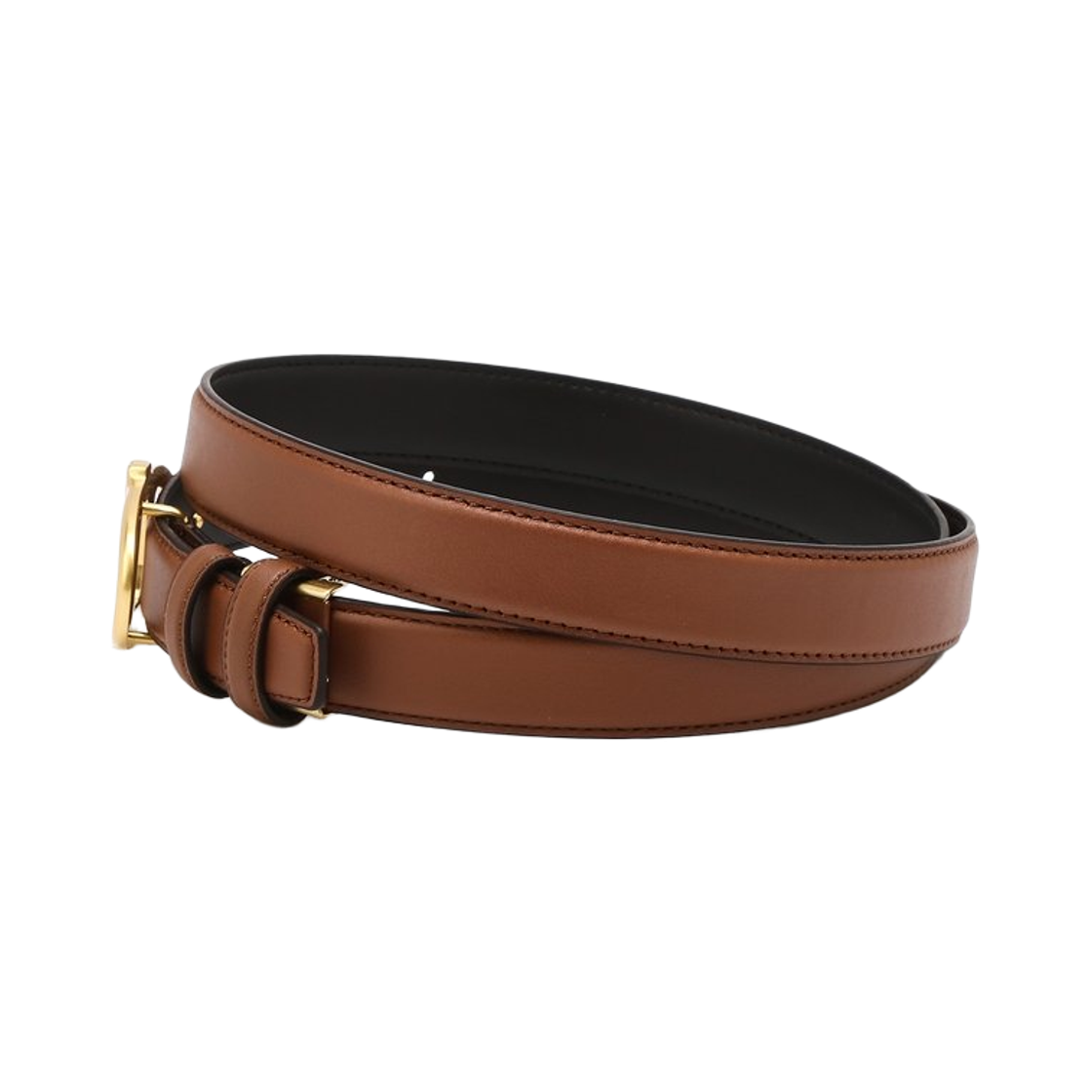 아떼 바네사브루노 액세사리 25MM 브라운 무광 레더 더블에이 벨트 (골드) 브라운(Athe Vanessabruno Acc 25Mm Brown Matte Leather Double A Belt (Gold) Normal Brown) - 2