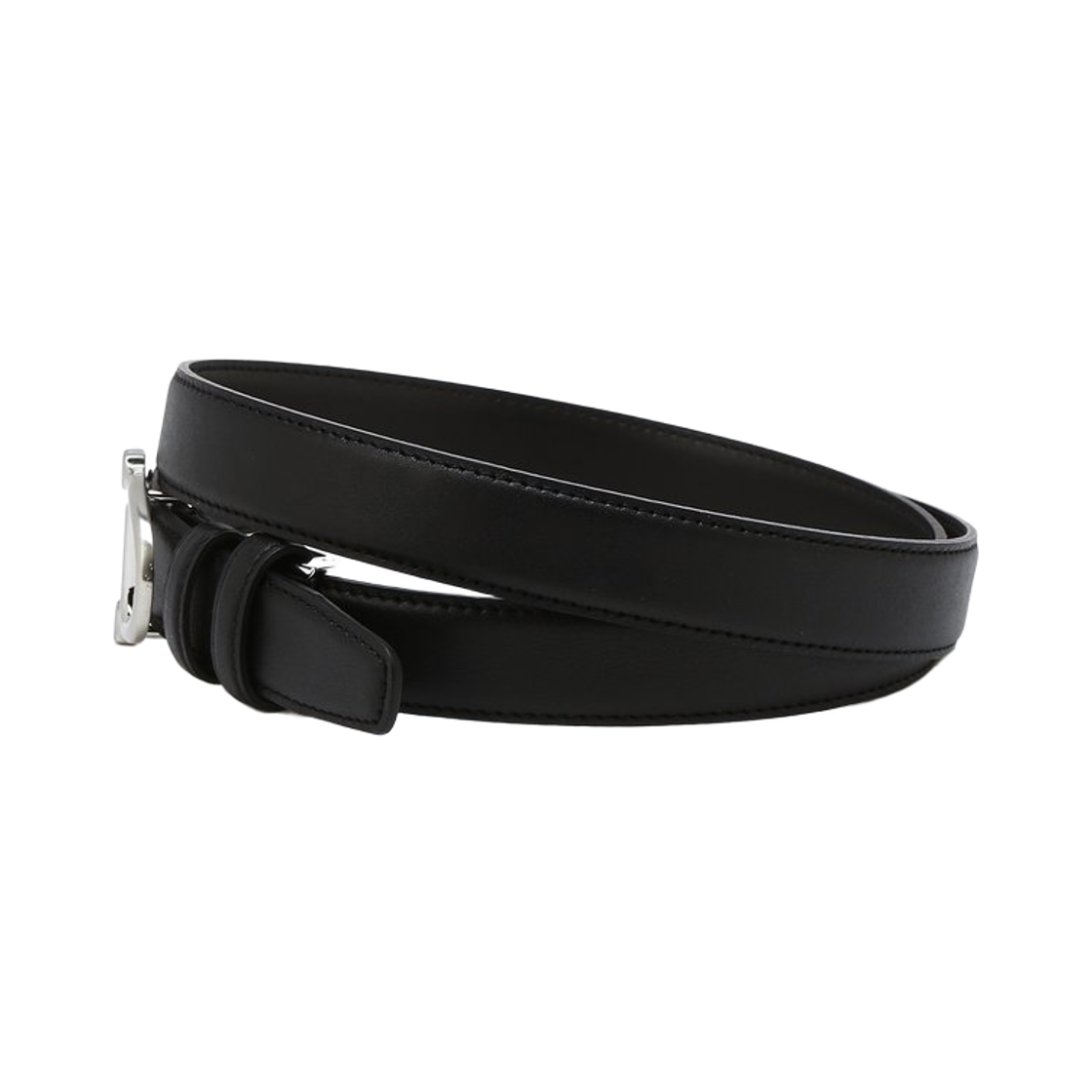 아떼 바네사브루노 액세사리 25MM 블랙 무광 레더 더블에이 벨트 (실버) 블랙(Athe Vanessabruno Acc 25Mm Black Matte Leather Double A Belt (Silver) Black) - 2