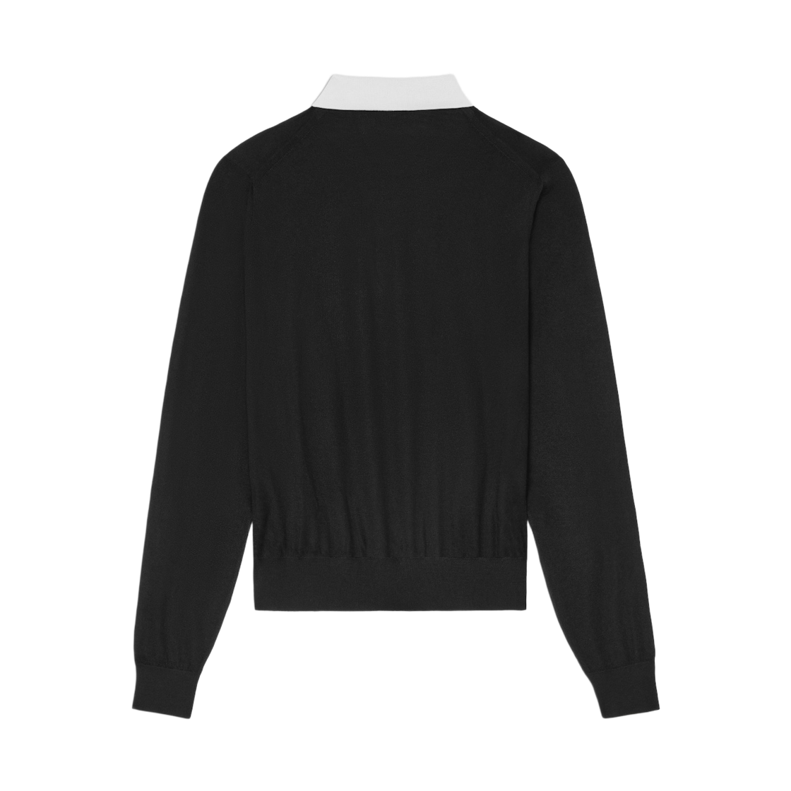 (W) 셀린느 폴로 스웨터 파인 캐시미어 실크 블랙 화이트((W) Celine Polo Sweater in Fine Cashmere Silk Black White) - 2