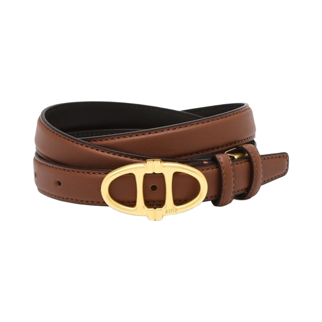 아떼 바네사브루노 액세사리 20MM 브라운 레더 더블에이 벨트 (골드) 브라운(Athe Vanessabruno Acc 20Mm Brown Leather Double A Belt (Gold) Normal Brown)