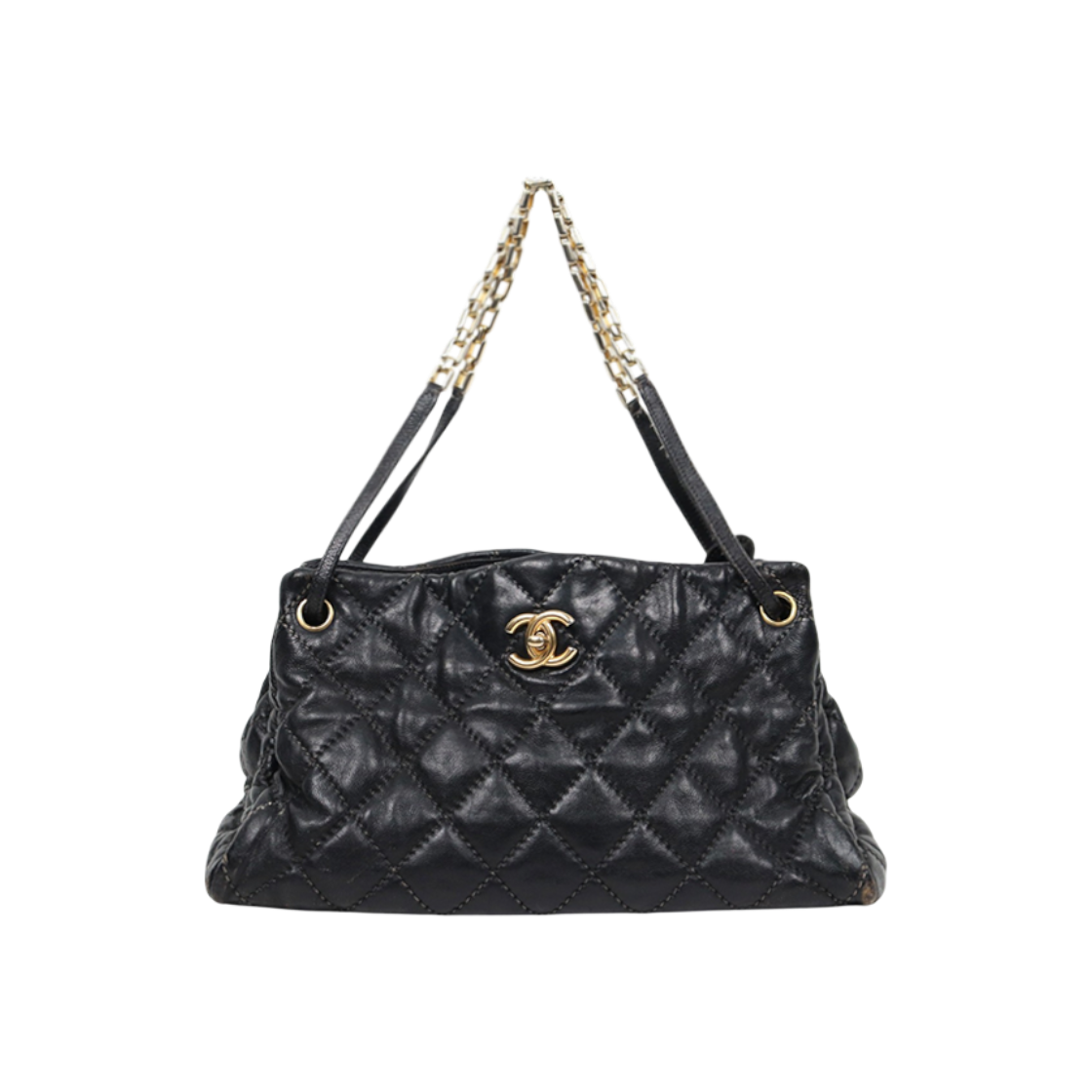 샤넬 블랙 레더 체인 숄더백 D-A51298(Chanel Black Leather Chain Shoulder Bag D-A51298) - 1